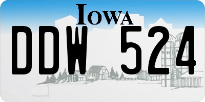 IA license plate DDW524