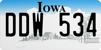 IA license plate DDW534