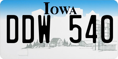 IA license plate DDW540