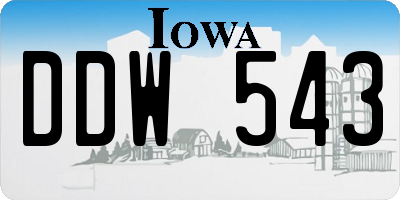 IA license plate DDW543