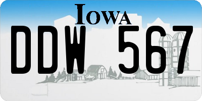 IA license plate DDW567