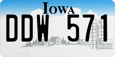 IA license plate DDW571