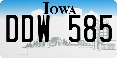 IA license plate DDW585