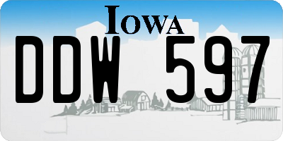 IA license plate DDW597