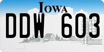 IA license plate DDW603