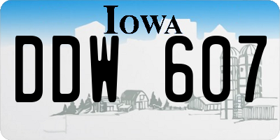 IA license plate DDW607