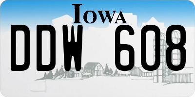 IA license plate DDW608