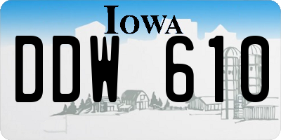 IA license plate DDW610