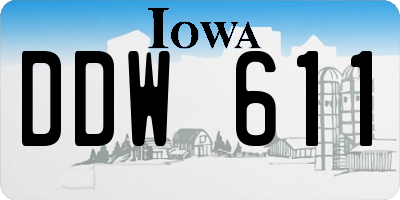 IA license plate DDW611