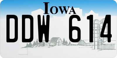 IA license plate DDW614