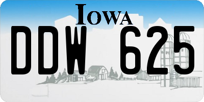 IA license plate DDW625