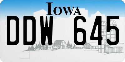 IA license plate DDW645