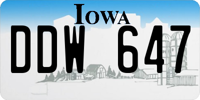 IA license plate DDW647