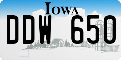 IA license plate DDW650