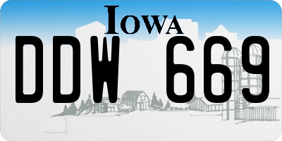 IA license plate DDW669
