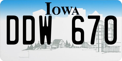 IA license plate DDW670