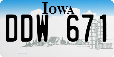 IA license plate DDW671