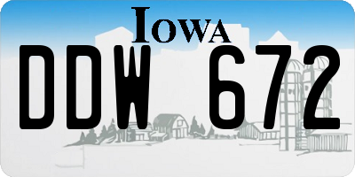 IA license plate DDW672