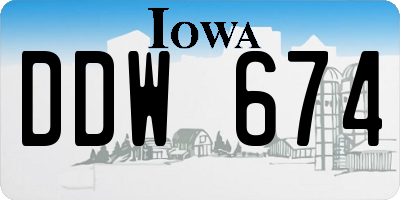 IA license plate DDW674