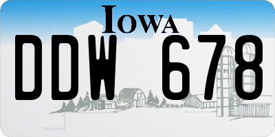 IA license plate DDW678
