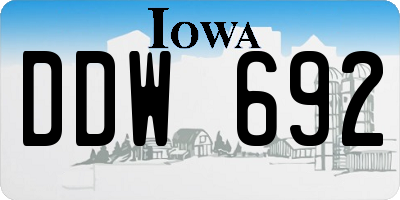IA license plate DDW692