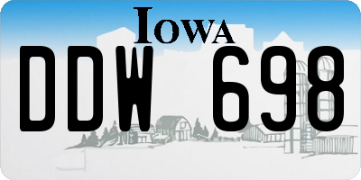 IA license plate DDW698