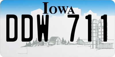 IA license plate DDW711