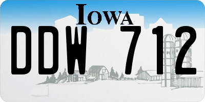 IA license plate DDW712