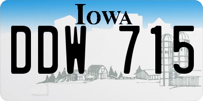 IA license plate DDW715