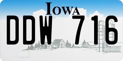 IA license plate DDW716