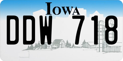 IA license plate DDW718