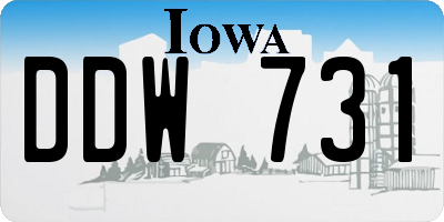 IA license plate DDW731