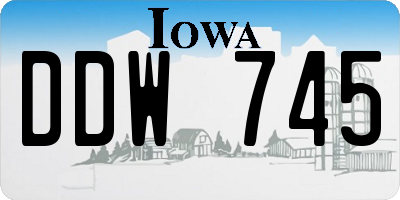 IA license plate DDW745