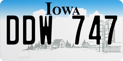 IA license plate DDW747
