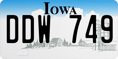 IA license plate DDW749