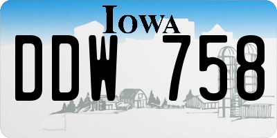IA license plate DDW758