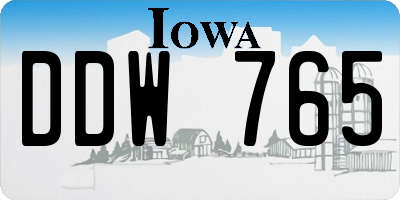 IA license plate DDW765