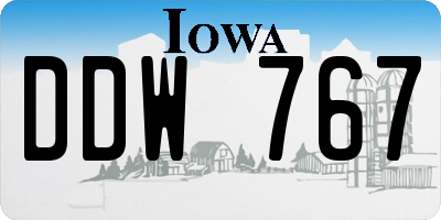 IA license plate DDW767