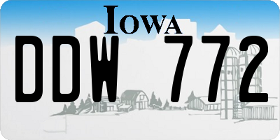 IA license plate DDW772