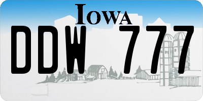 IA license plate DDW777