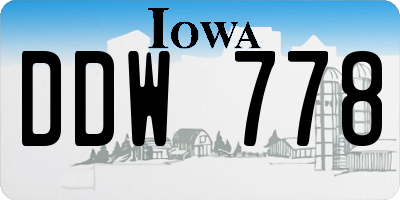 IA license plate DDW778