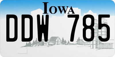 IA license plate DDW785