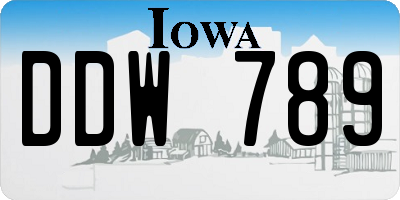 IA license plate DDW789