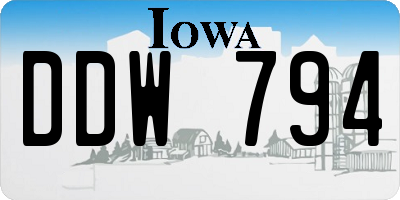 IA license plate DDW794