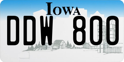 IA license plate DDW800