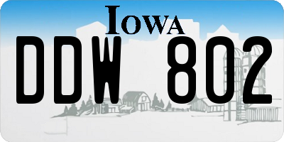 IA license plate DDW802