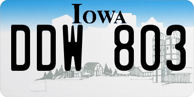 IA license plate DDW803