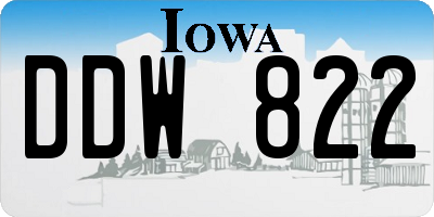 IA license plate DDW822