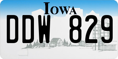 IA license plate DDW829