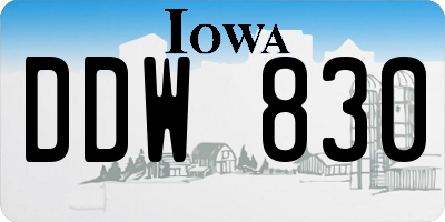 IA license plate DDW830